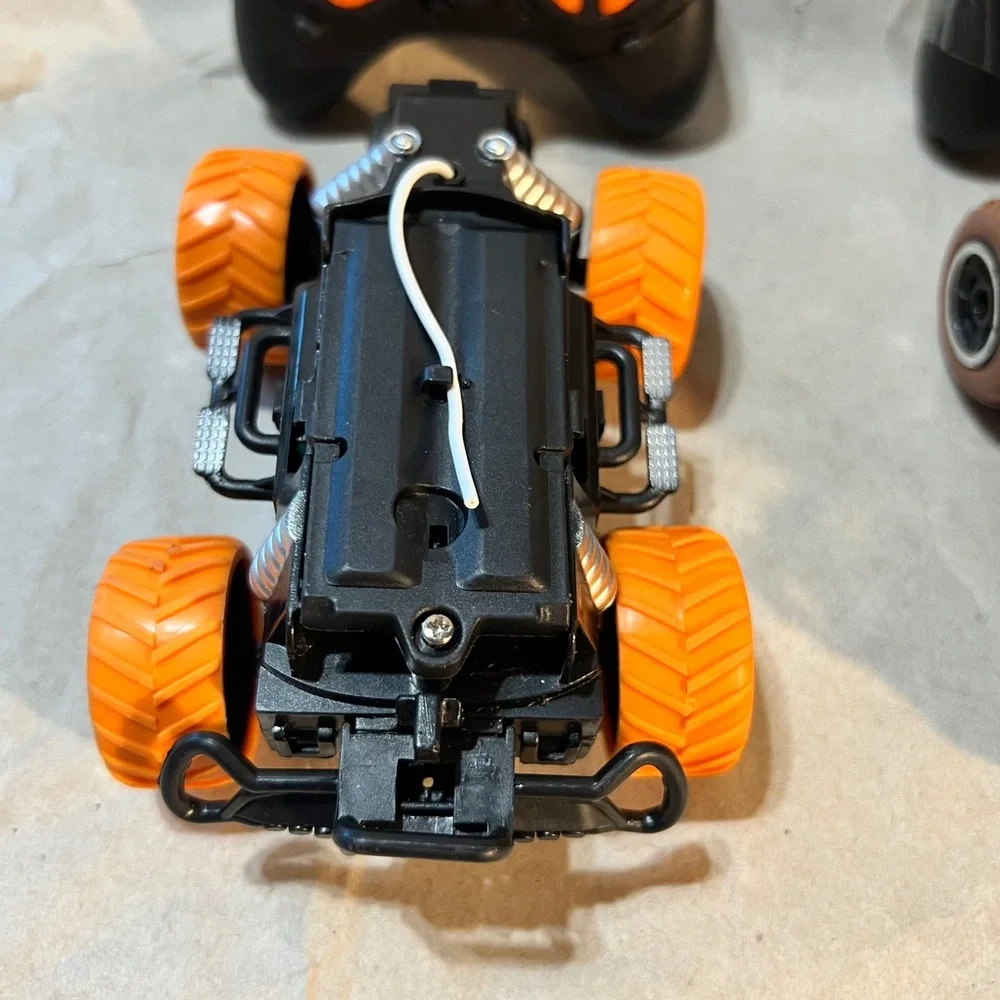 RC Monster Truck Set Dinosaur & Off-Road Brown Black Orange 2 Pack